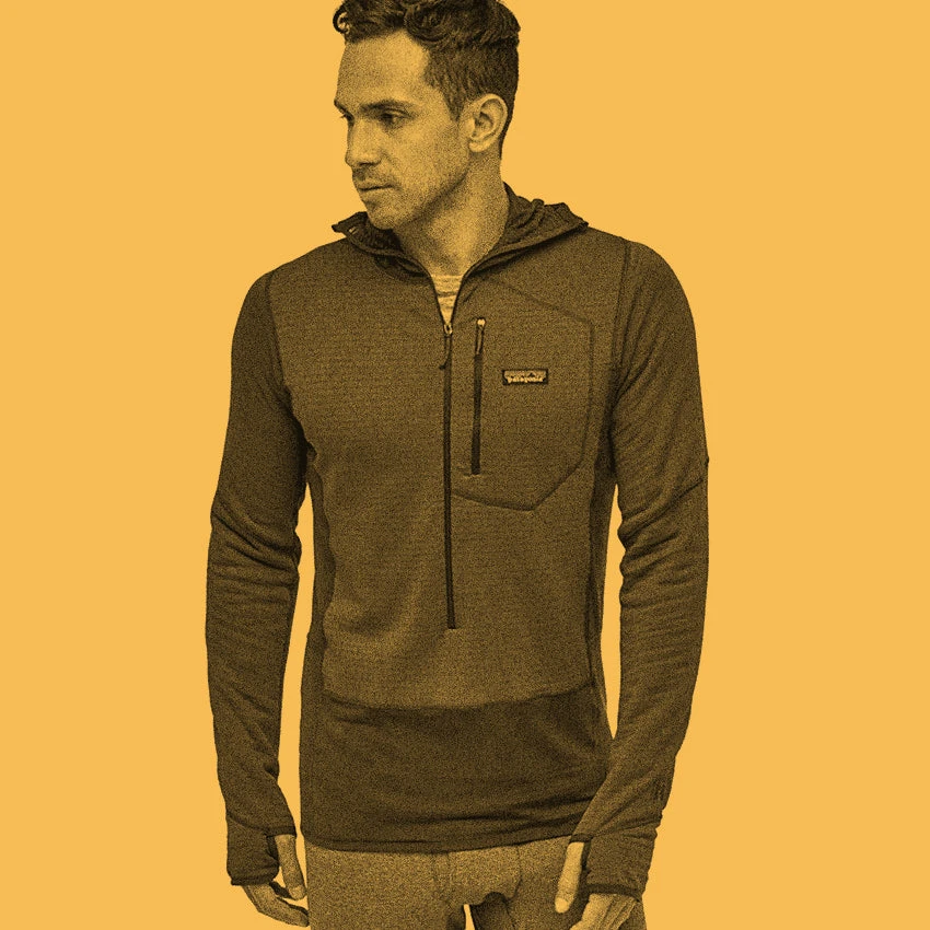 Patagonia Men's R1 Pullover Hoody - Wavy Blue 2 Patagonia Men's R1 Pullover Hoody - Wavy Blue - Image 2