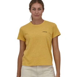 Patagonia Women's P-6 Logo Responsibili-Tee - Surfboard Yellow -Patagonia Outlet Sales SS23 Patagonia WsP6ResponsibiliTee SUYE 04