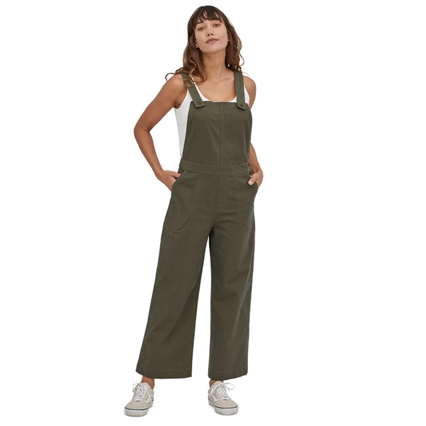 Patagonia Women's Stand Up Cropped Overalls - Basin Green 4 Patagonia Women's Stand Up Cropped Overalls - Basin Green - Image 4